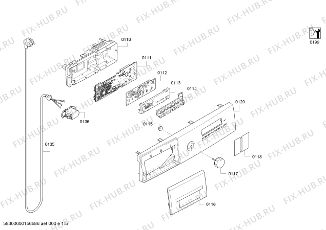 Схема №1 WM10P261IL IQ300 8kg 1000rpm Made in Germany с изображением Дисплей для стиралки Siemens 00625462