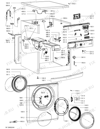 Схема №1 AWOC 7100 с изображением Микромодуль для стиральной машины Whirlpool 481010491541