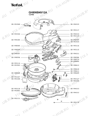 Схема №1 GH806B40/12B с изображением Покрытие для тостера (фритюрницы) Tefal SS-994314