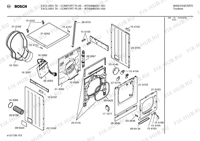 Схема №1 WTA3680 EXCLUSIV TA COMFORT PLUS с изображением Вкладыш в панель для сушильной машины Bosch 00357175