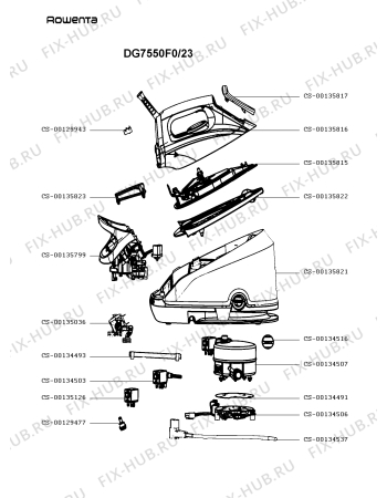 Схема №1 DG7511F0/23 с изображением Вентиль для электропарогенератора Rowenta CS-00135823