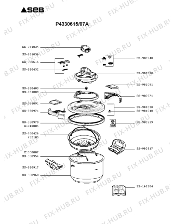 Схема №1 P4300706/07A с изображением Котелка Seb SS-981036