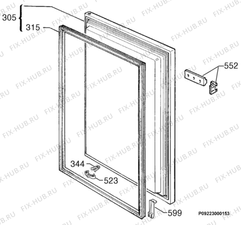 Взрыв-схема холодильника Electrolux EU6221U - Схема узла Door 003