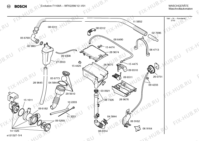 Схема №2 WFK2290 Exclusiv F1100A с изображением Инструкция по эксплуатации для стиральной машины Bosch 00519812