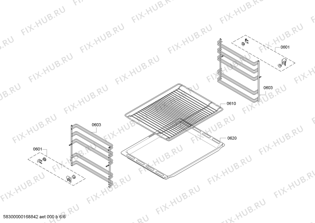 Взрыв-схема плиты (духовки) Bosch HBA11B151V - Схема узла 06