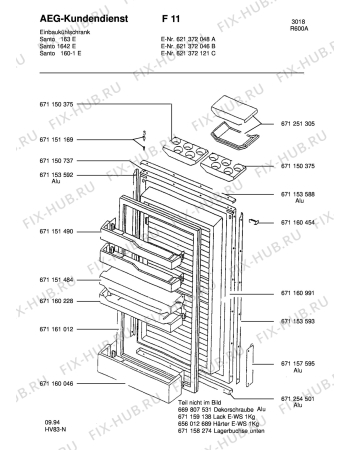 Схема №1 SAN2232-1 I с изображением Дверца для холодильной камеры Aeg 8996711514845