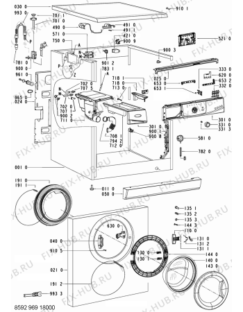 Схема №1 AWO/D 6127 с изображением Модуль (плата) для стиральной машины Whirlpool 480111102395