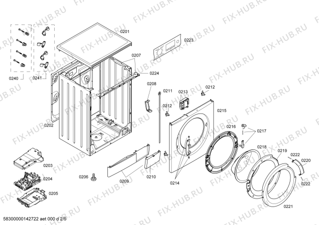 Взрыв-схема стиральной машины Bosch WLM24440OE - Схема узла 02