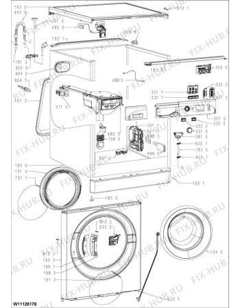 Схема №1 FWL71253W UK с изображением Пластинка для стиралки Whirlpool 488000509816