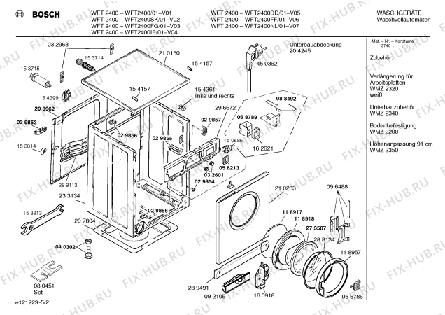 Схема №1 WFT2400IE WFT2400 с изображением Инструкция по эксплуатации для стиральной машины Bosch 00523525