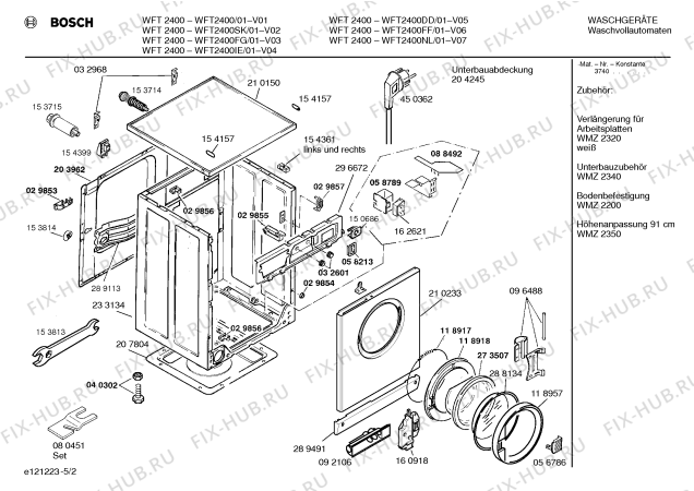 Взрыв-схема стиральной машины Bosch WFT2400NL WFT2400 - Схема узла 02