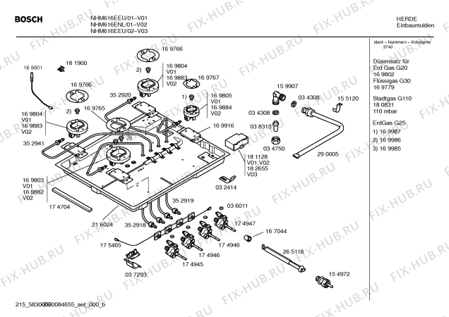 Взрыв-схема плиты (духовки) Bosch NHM616EEU - Схема узла 02