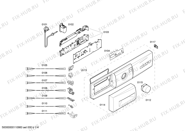 Схема №3 3TS637C TS637 с изображением Панель управления для стиралки Bosch 00442467