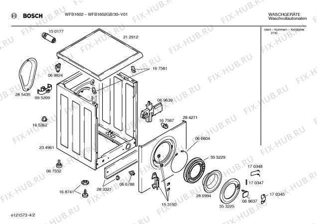 Схема №2 WFB4001GB с изображением Магнитный клапан для стиралки Bosch 00170698