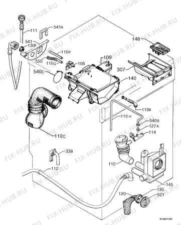 Взрыв-схема стиральной машины Electrolux EWS1045 - Схема узла Hydraulic System 272