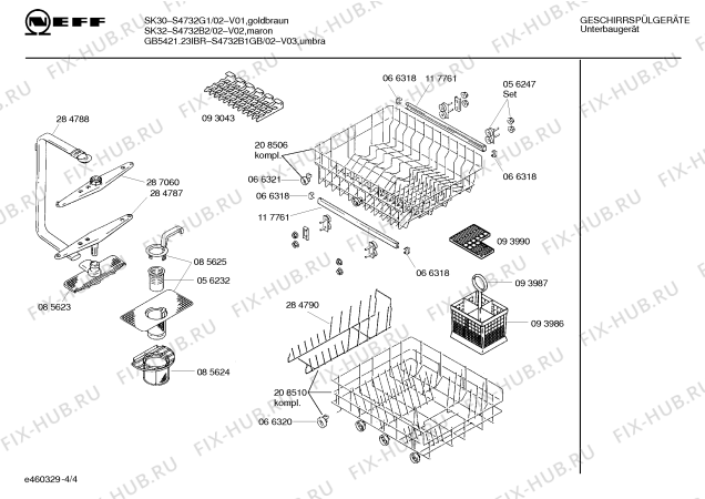 Схема №1 S4732G1 SK30 с изображением Панель для посудомоечной машины Bosch 00285225