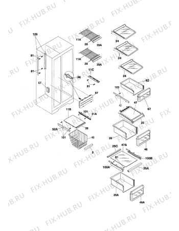 Взрыв-схема холодильника Aeg MTRS265WG1/B - Схема узла Housing 001