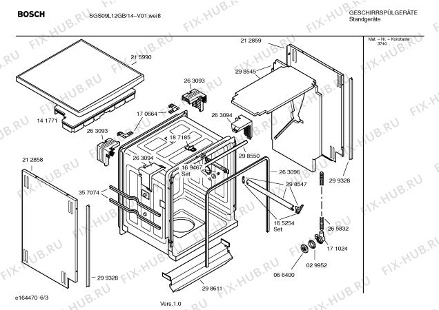 Схема №4 SGS09T05EU Logixx 3in1 с изображением Инструкция по эксплуатации для посудомоечной машины Bosch 00590549