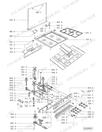 Схема №1 ACM 963/BB с изображением Обшивка для плиты (духовки) Whirlpool 481945358858