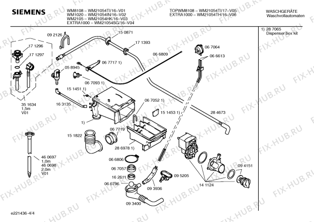 Схема №2 WM20551TH EXTRA500 с изображением Инструкция по эксплуатации для стиралки Siemens 00521864