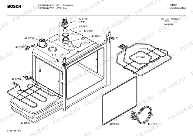 Взрыв-схема плиты (духовки) Bosch HEN204450 - Схема узла 03