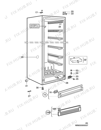 Взрыв-схема холодильника Elektro Helios FG2809 - Схема узла C10 Cabinet