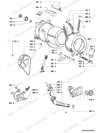 Схема №1 VENUS 1400 с изображением Обшивка для стиральной машины Whirlpool 481245215154