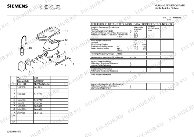 Взрыв-схема холодильника Siemens GI10B470 - Схема узла 02