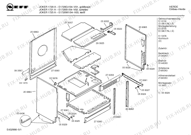 Схема №2 E1720S1 JOKER 1721 A с изображением Панель управления для духового шкафа Bosch 00290129