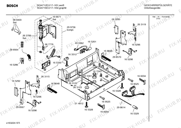 Взрыв-схема посудомоечной машины Bosch SGI4712EU - Схема узла 05