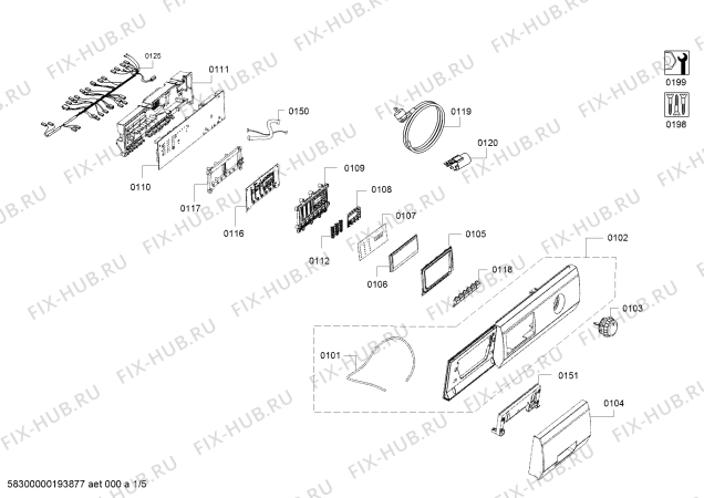 Схема №1 WD220140 с изображением Ручка для стиралки Bosch 12010721