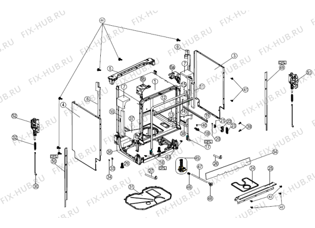 Взрыв-схема посудомоечной машины Gorenje GV8425 (388472, INRD41S1) - Схема узла 08