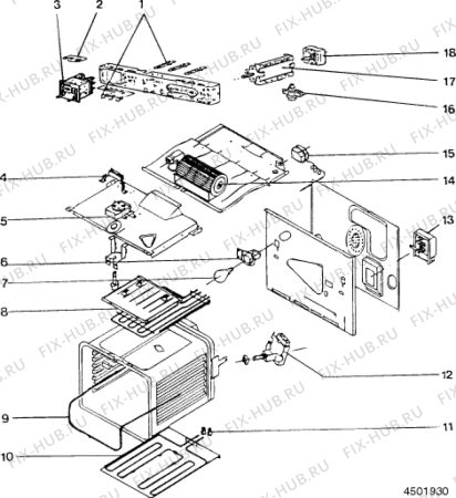 Взрыв-схема плиты (духовки) SCHOLTES F400WH (F008793) - Схема узла
