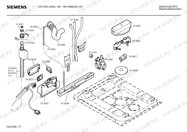 Схема №3 WH79900 EXTRAKLASSE 799 с изображением Инструкция по эксплуатации для стиралки Siemens 00516754