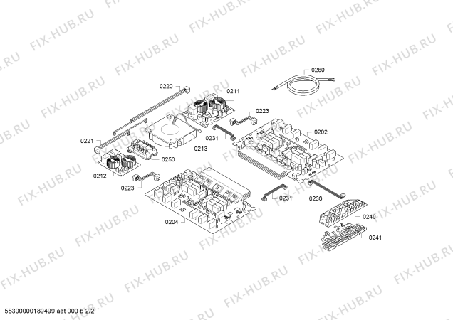 Взрыв-схема плиты (духовки) Siemens EX672FXC1E - Схема узла 02