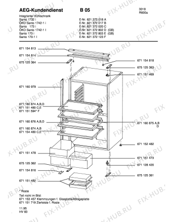 Взрыв-схема холодильника Aeg SAN1732 I - Схема узла Housing 001