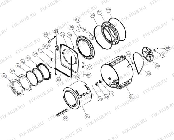 Взрыв-схема стиральной машины Gorenje W6242 CE   -White #90624200 (900003163, WM25.3) - Схема узла 03