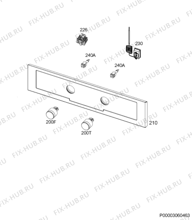 Взрыв-схема плиты (духовки) Electrolux EOB5050AAX - Схема узла Command panel 037