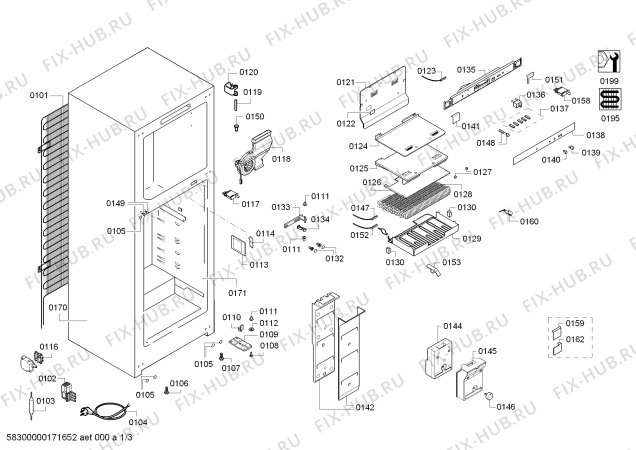 Схема №2 PKNT46NW20 с изображением Дверь для холодильной камеры Bosch 00711901