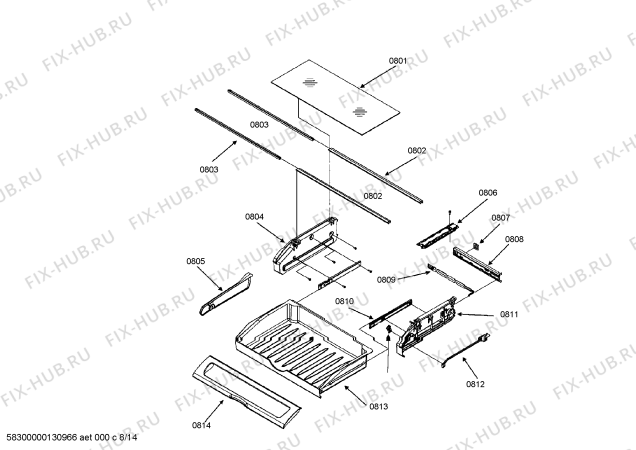 Схема №7 RY495300 с изображением Декоративная планка для холодильника Bosch 00669284