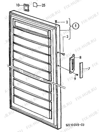 Взрыв-схема холодильника Electrolux EU2102C - Схема узла Door 003