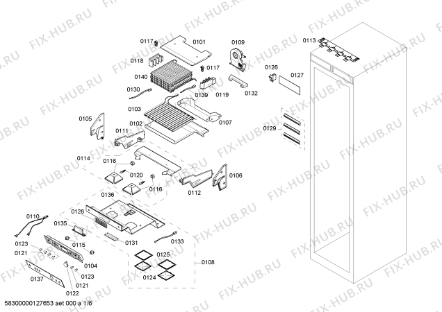 Схема №3 K7061X0 с изображением Крышка для холодильной камеры Bosch 00661842