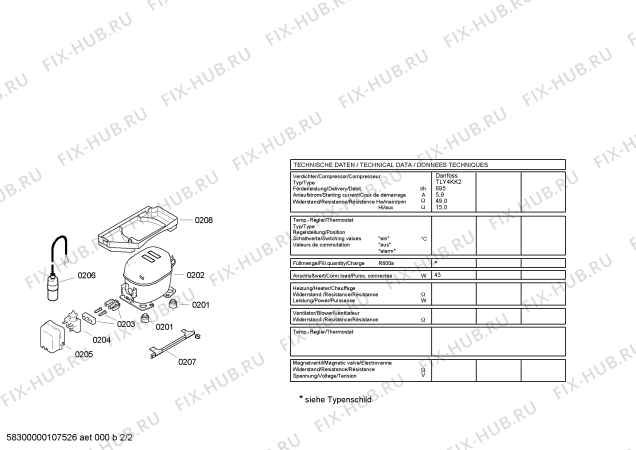 Схема №2 KTR18P70 с изображением Столешница для холодильника Bosch 00477551