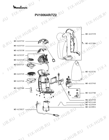 Схема №1 PV1006AR/HG3 с изображением Электропитание для кофеварки (кофемашины) Moulinex MS-623827