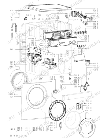 Схема №1 FL 5064/3 с изображением Обшивка для стиральной машины Whirlpool 481245213549