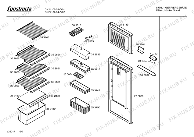 Схема №2 CK24102 с изображением Дверь для холодильной камеры Bosch 00236028