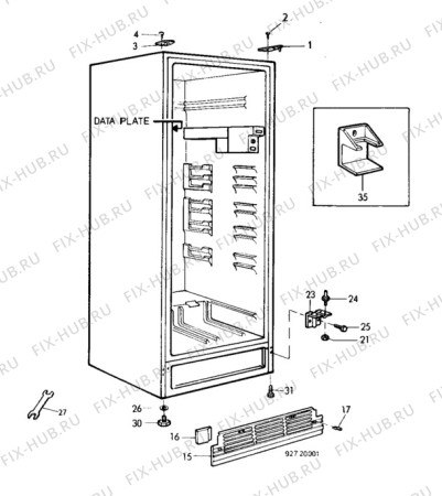 Взрыв-схема холодильника Unknown EKS347 - Схема узла C10 Cabinet