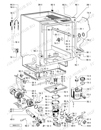 Схема №1 ADL 834/2 NB с изображением Панель для посудомоечной машины Whirlpool 481245370575