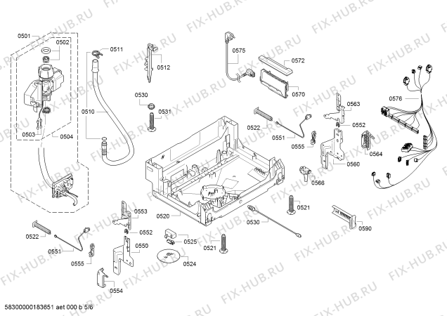 Взрыв-схема посудомоечной машины Neff S52M85X8DE Excellent made in Germany - Схема узла 05