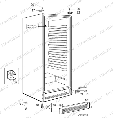 Взрыв-схема холодильника Electrolux ER3801C - Схема узла C10 Cabinet